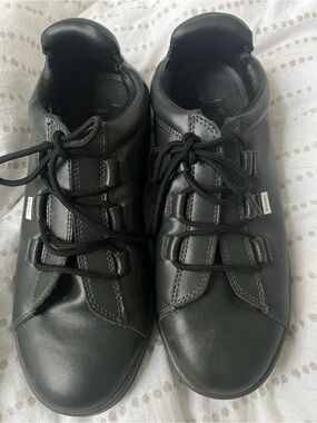 Goats Low Leather Top Womens Sneakers Lace Up Black Leather sz 7.5